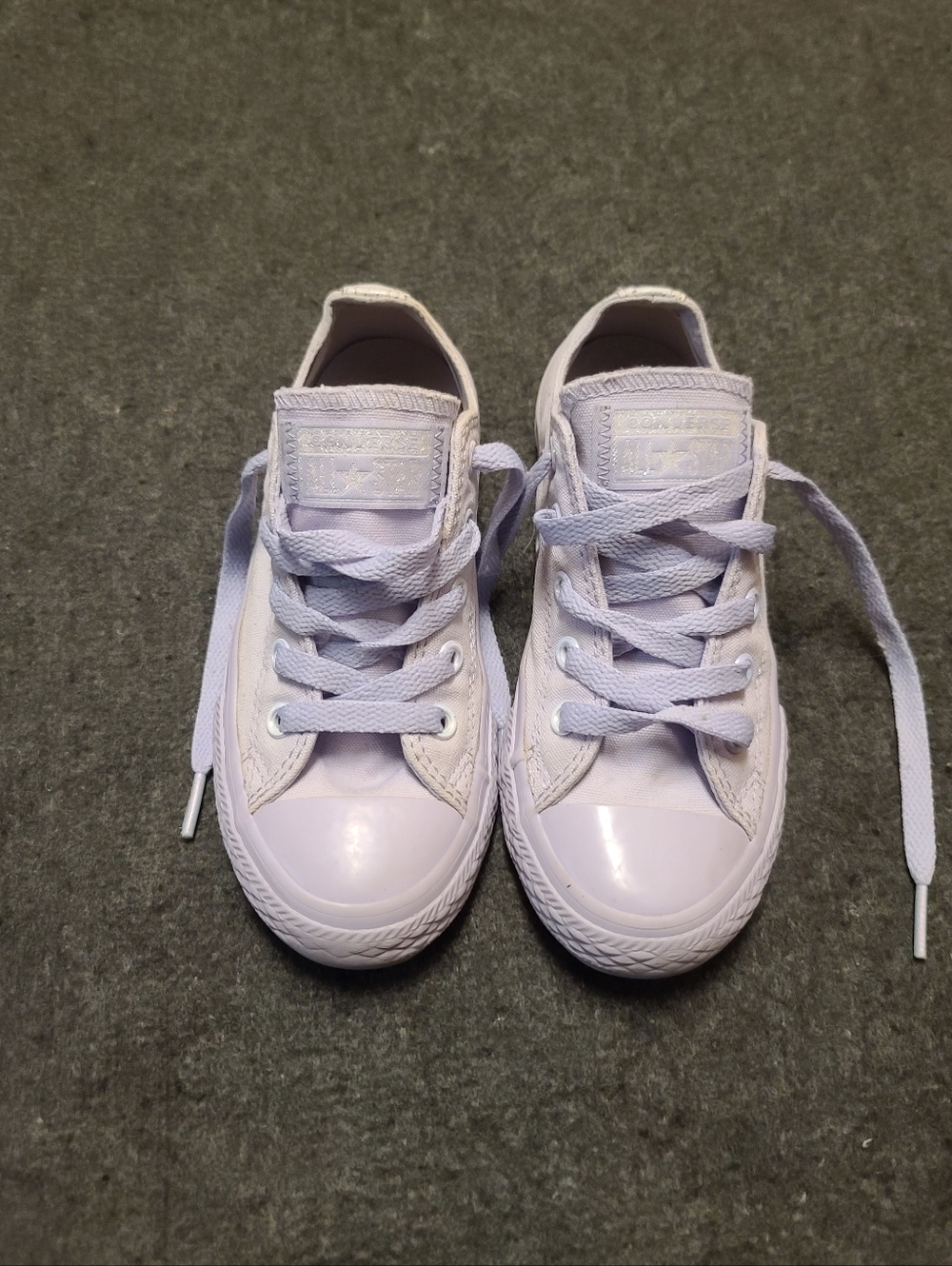 Converse All Star Canvas Sneakers Lavender Youth Low Top Size 12  Pastel Purple